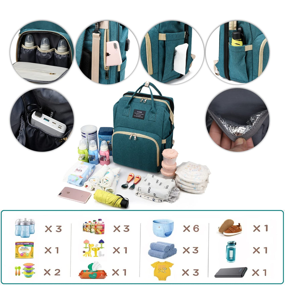 ANWTOTU diaper bag interior pockets organized for baby essentials