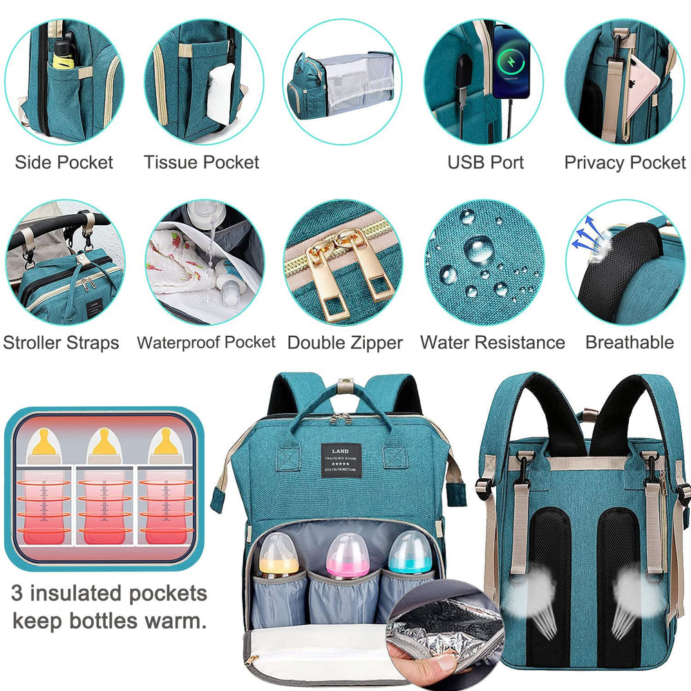ANWTOTU diaper bag stroller-straps for hands-free strolling