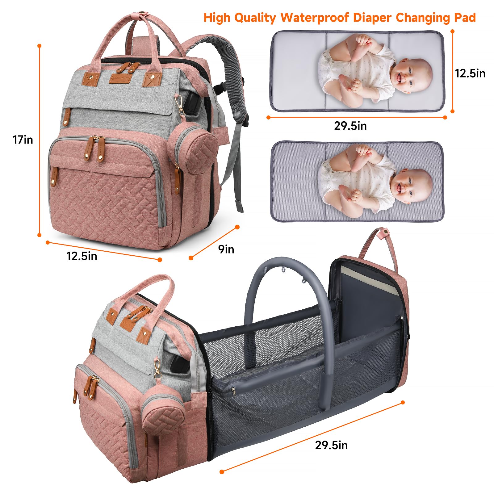 ANWTOTU Compact stylish diaper bag design for everyday travel