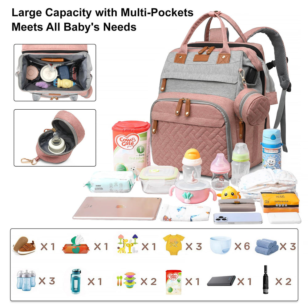 ANWTOTU Diaper bag USB charging port for power on the go