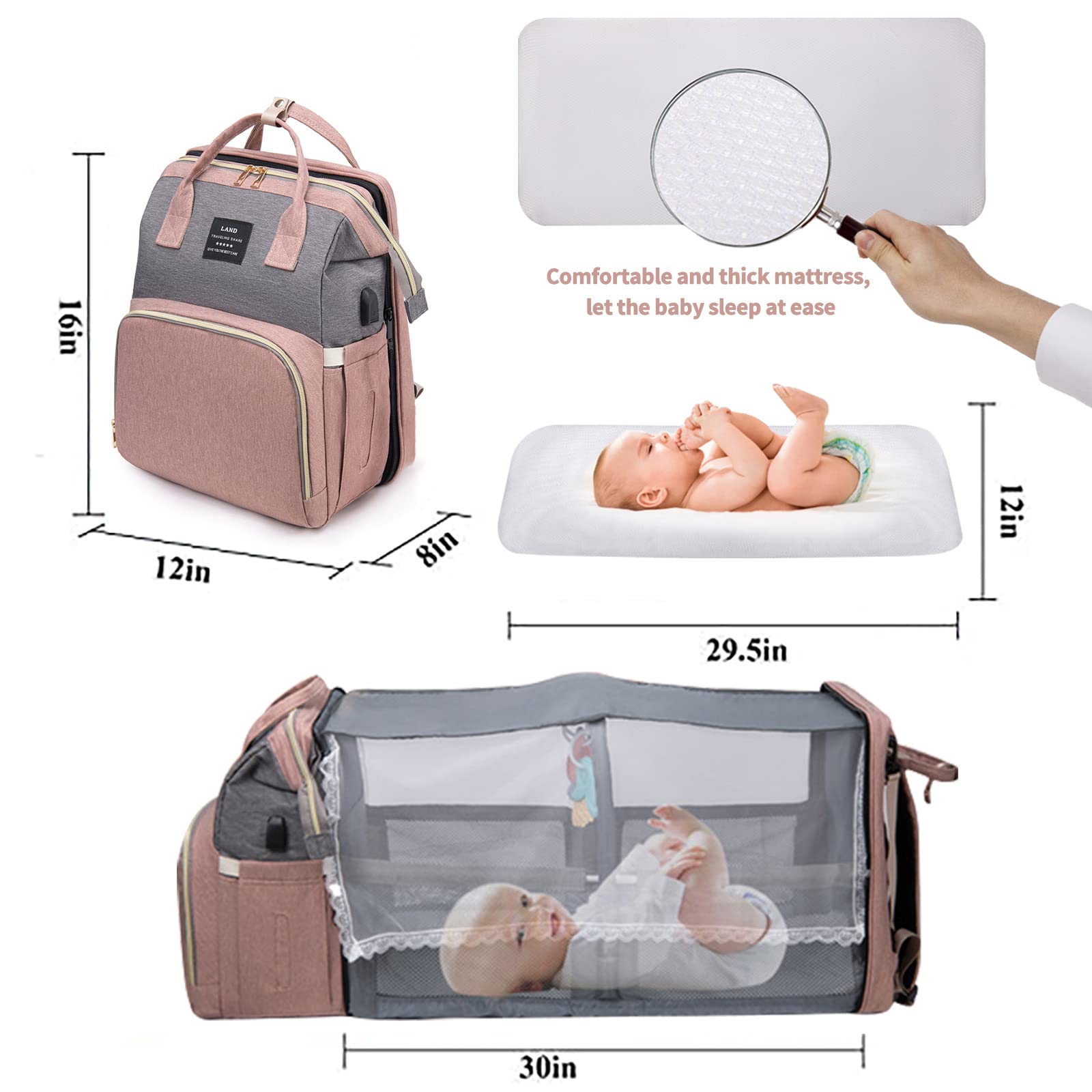 ANWTOTU 19-pocket layout keeps baby essentials neatly organized.