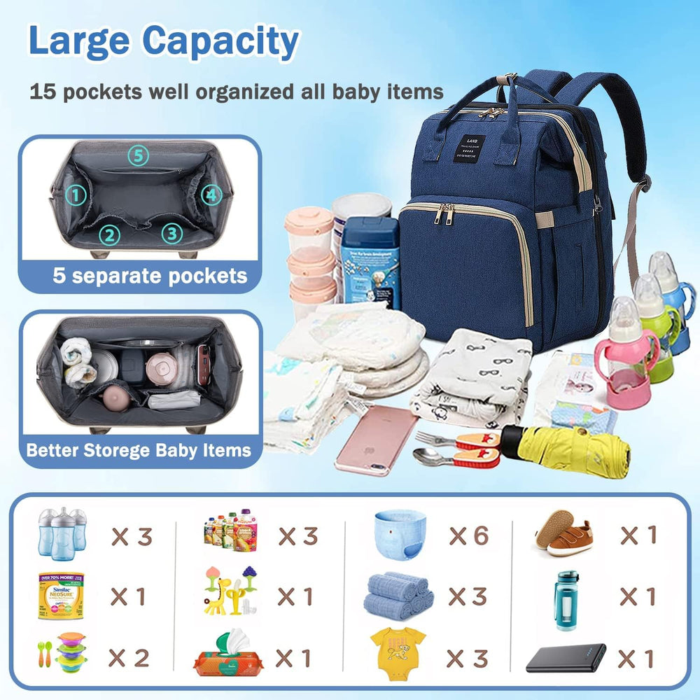 ANWTOTU diaper bag with insulated bottle pockets for warm feeds.