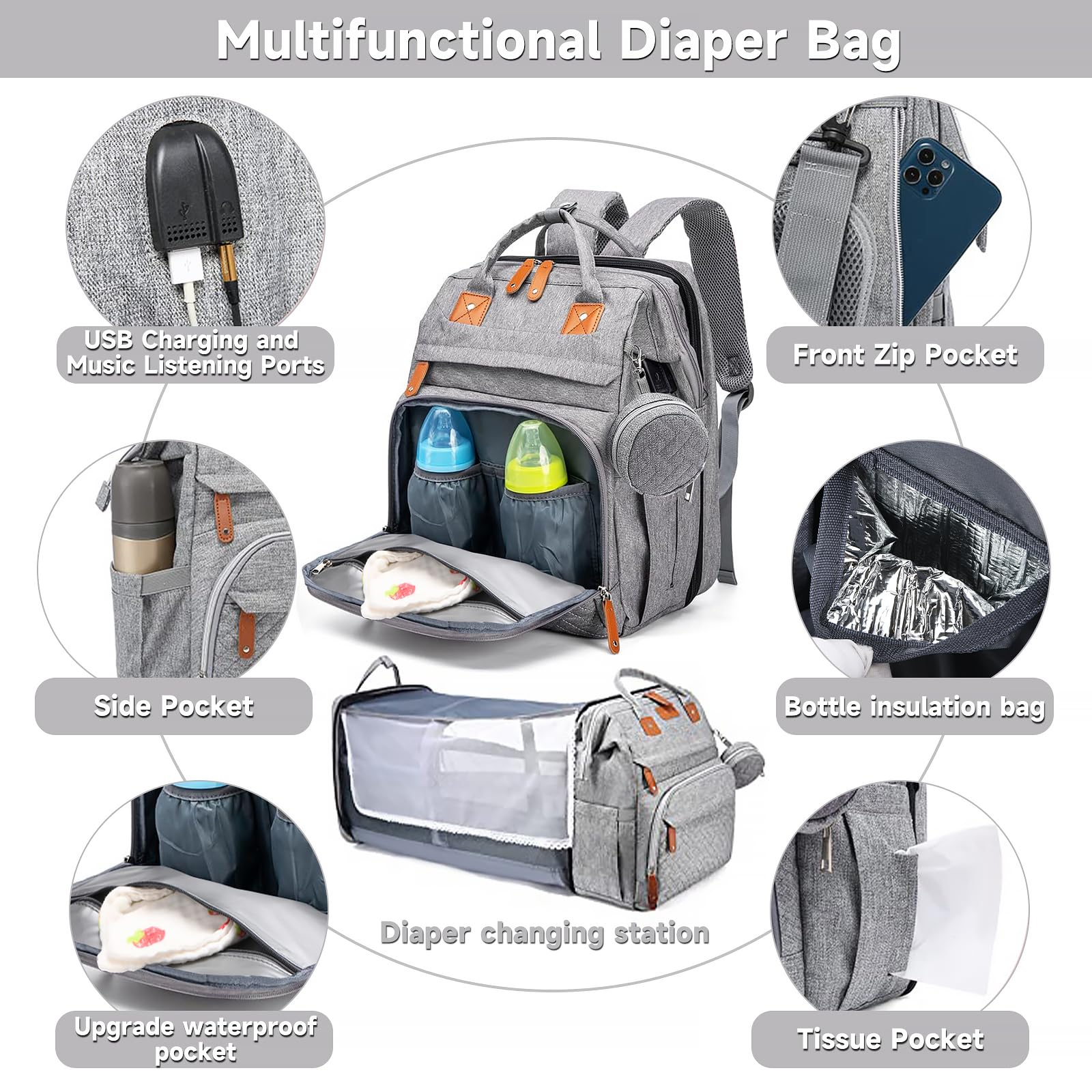 ANWTOTU insulated bottle pockets keeping bottles ready for feeding on trips