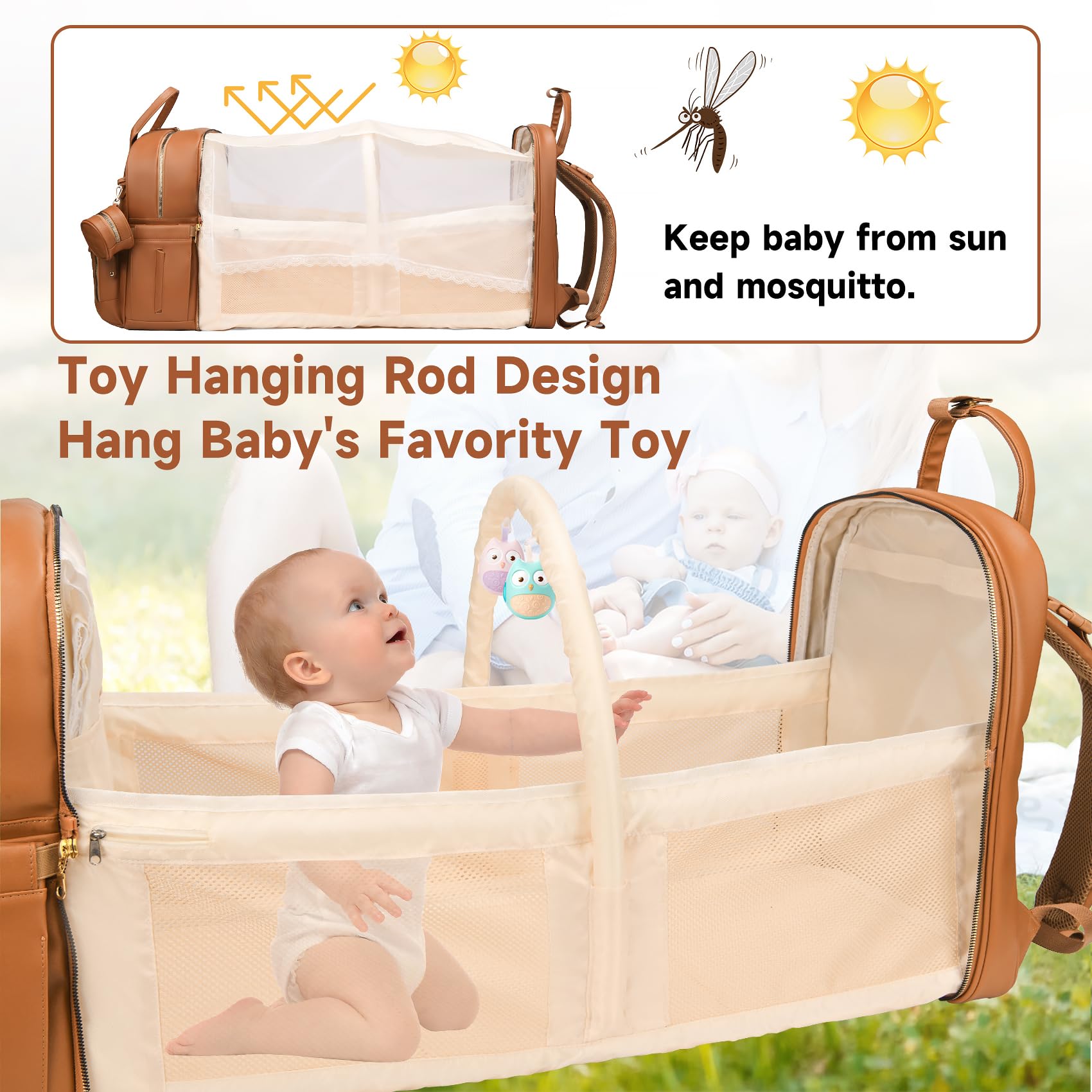 ANWTOTU insulated front pocket maintains warm milk for on-demand feeding.