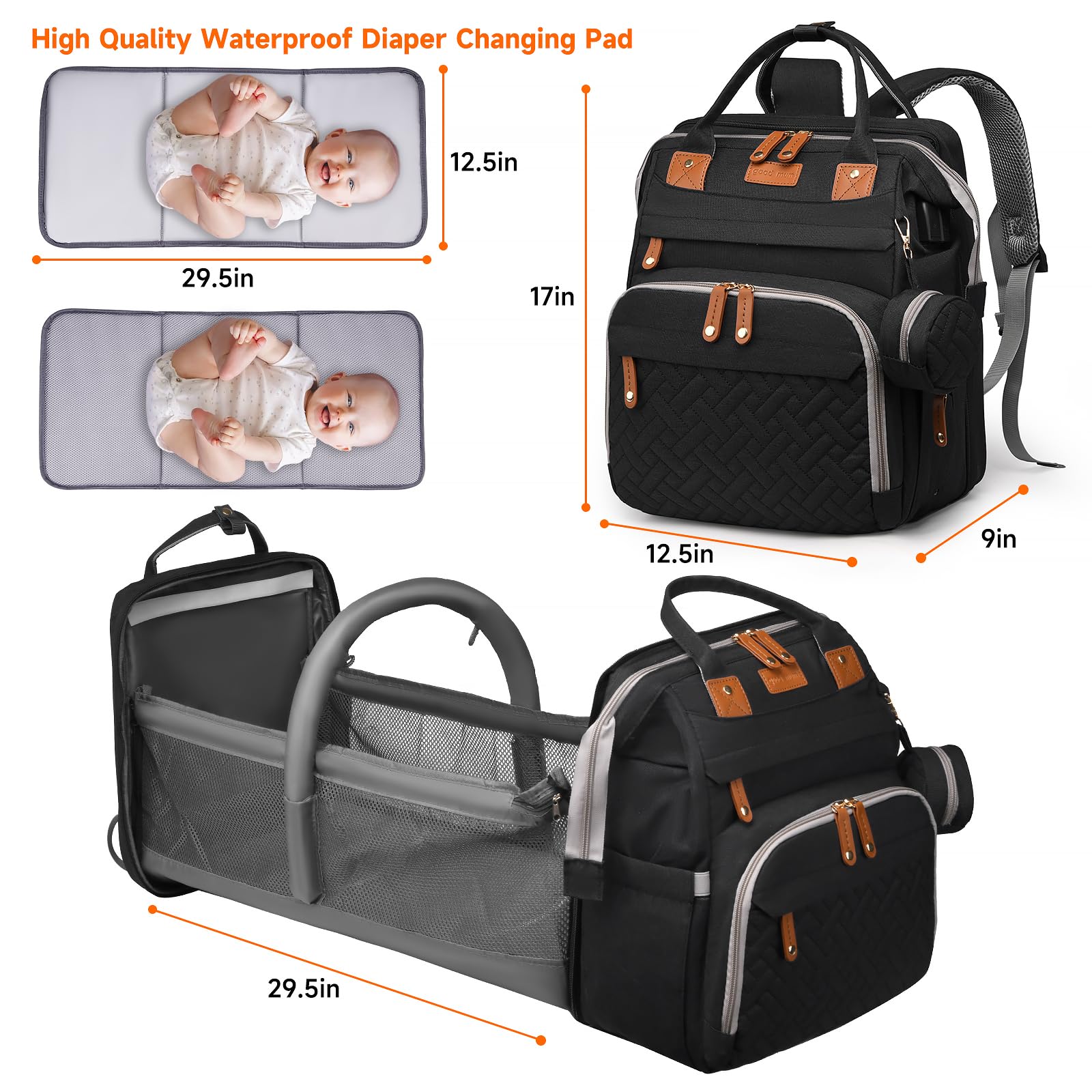 ANWTOTU pacifier case and changing pad organized for on-the-go use.