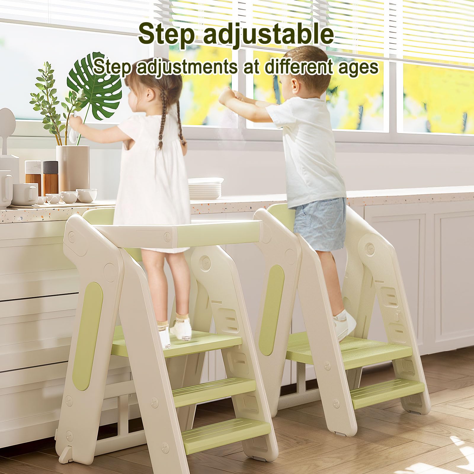 Anxeit Toddler Tower suitable for bathroom sink assistance.