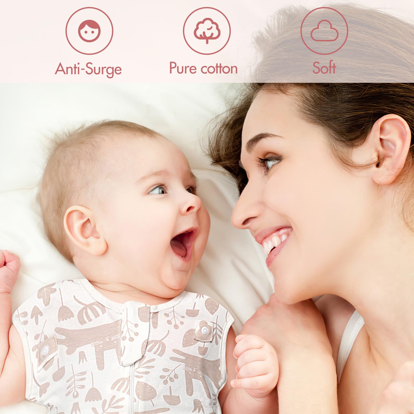 ANYEDDE arms-up swaddle with cuffs for self-soothing and facial safety.