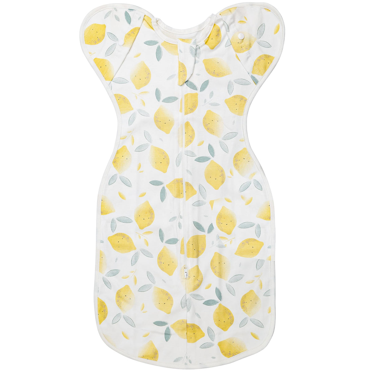 Anyedde arm-up design swaddle demonstrates soothing sleep position for babies.