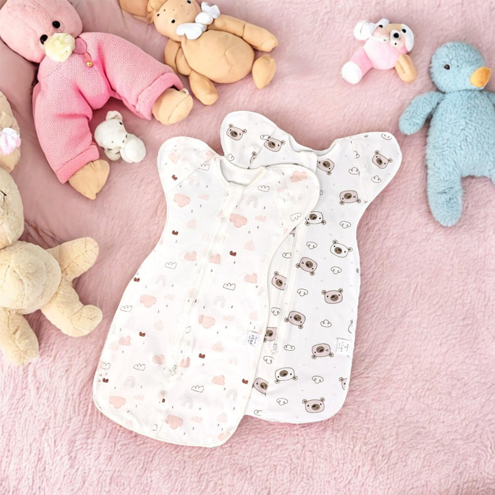 ANYEDDE baby transition sleep sack 3-6 months image; size-ready for growth.