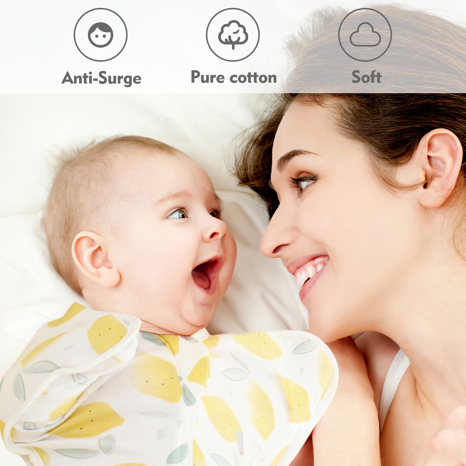 ANYEDDE newborn sleep sack in breathable cotton.