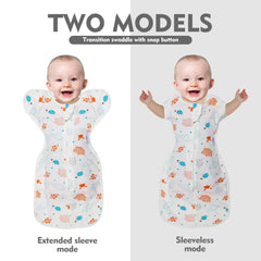 ANYEDDE two-way zipper swaddle enabling quick diaper changes without fully undressing