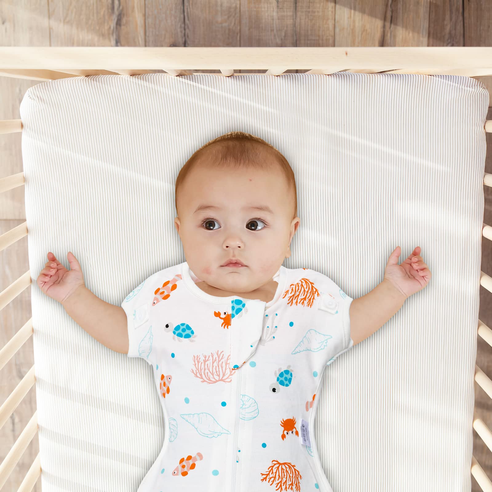 ANYEDDE Underwater World swaddle offers 3 sizes for growing babies