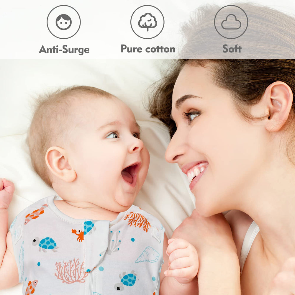 ANYEDDE arms-up swaddle demonstration highlighting easy hands-out design for self-soothing