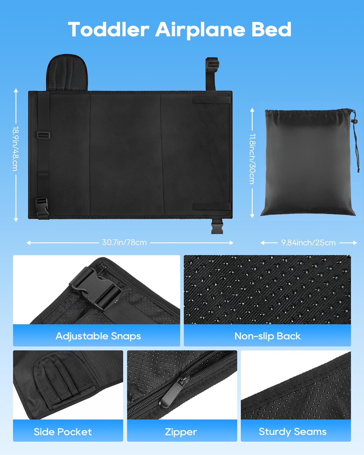 ANYSWEET Toddler Airplane Bed with secure installation strap for quick setup