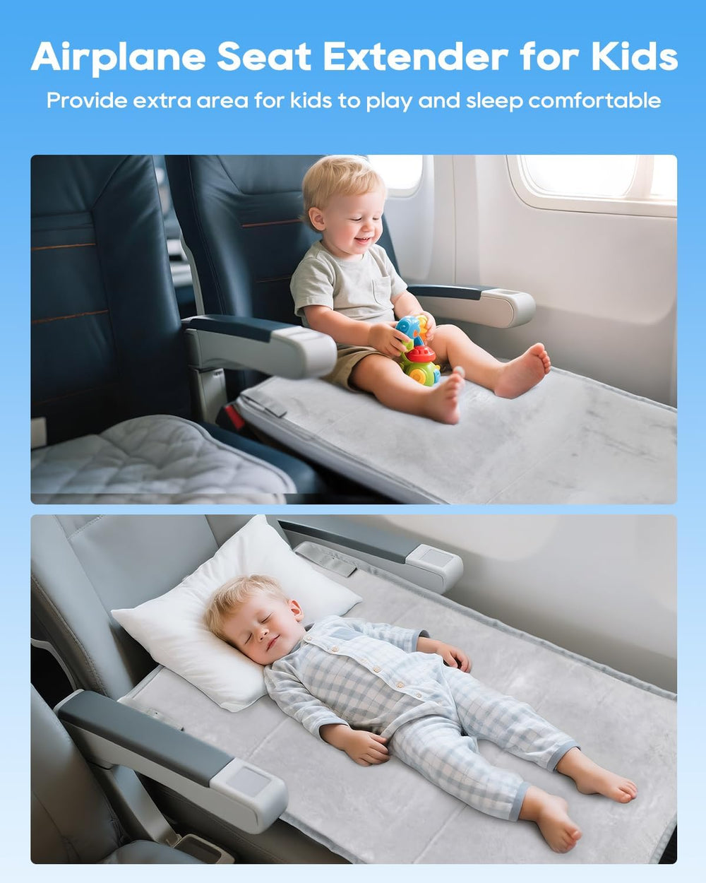 ANYSWEET soft velvet surface offers gentle skin-friendly comfort on flights