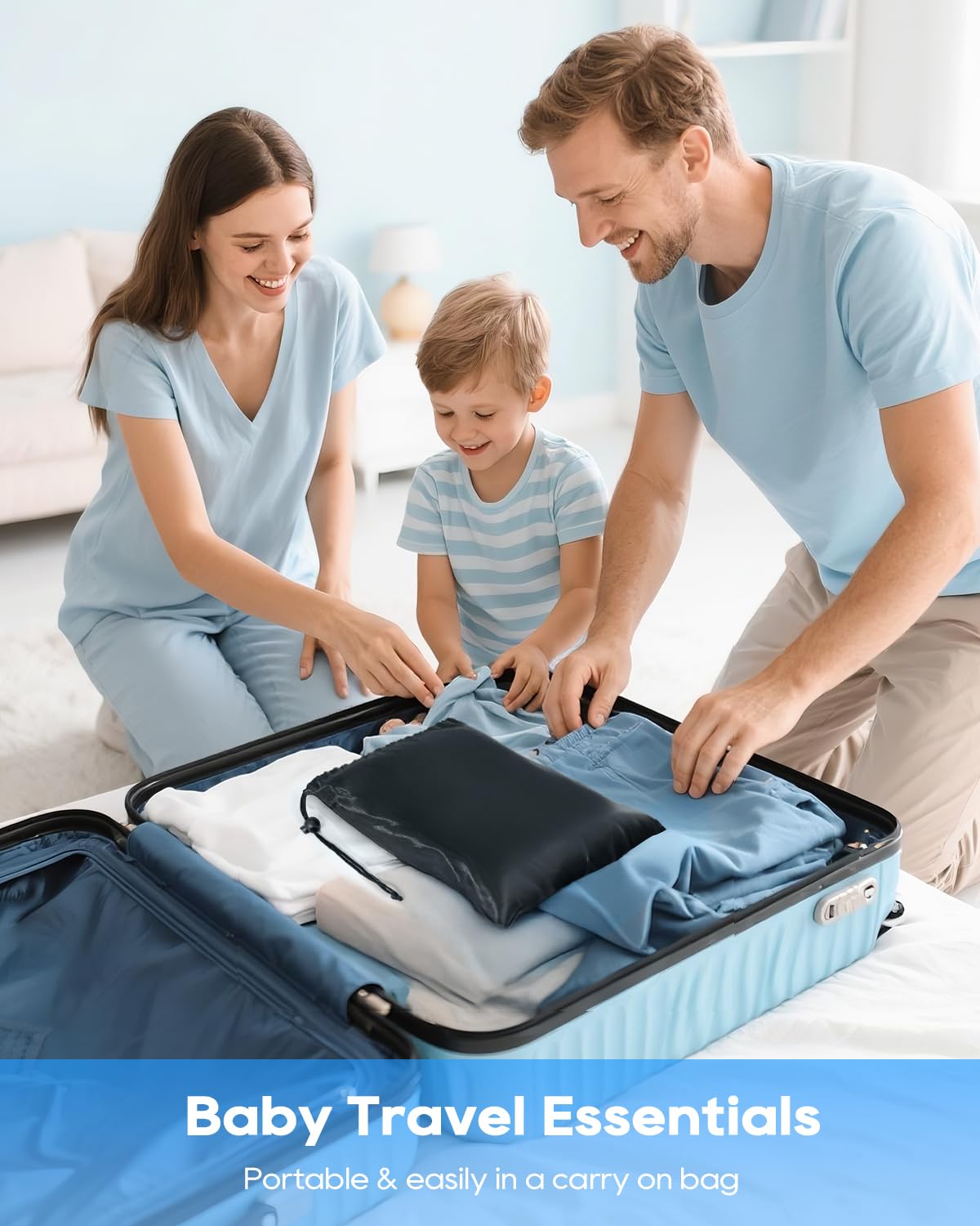 ANYSWEET travel-ready bed simple to set up for nap time and play