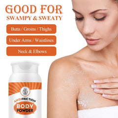 Close-up of AOAO talc-free powder texture for silky, dry skin.
