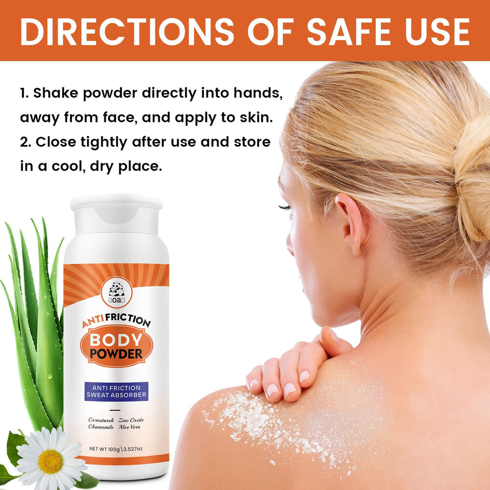 Travel-ready AOAO talc-free powder compact for moisture control on the go.