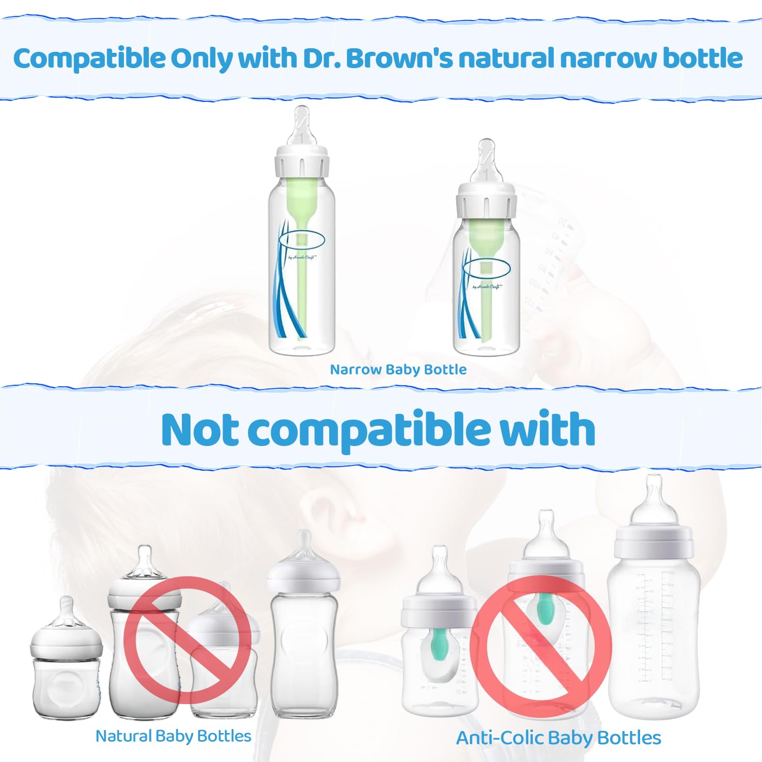 AOAODBU bottle handles provide a secure grip for little hands.