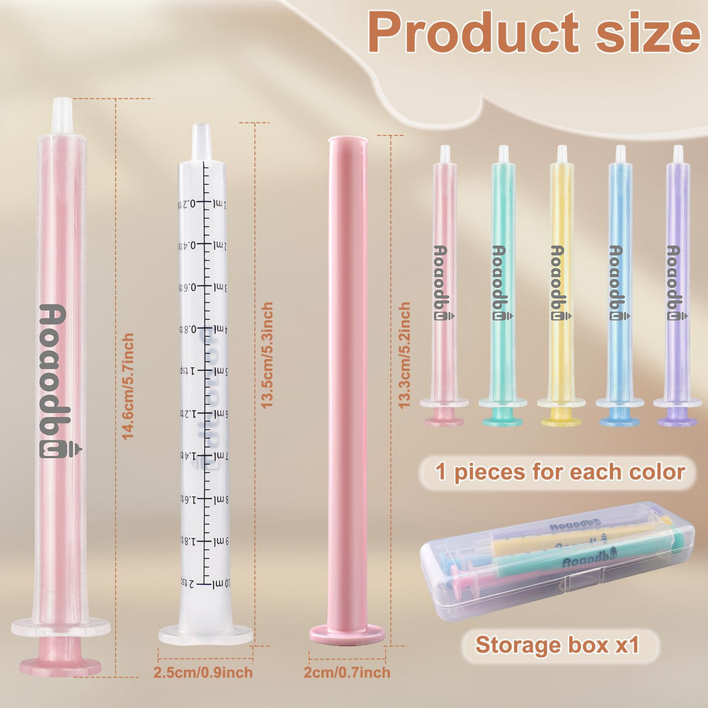 Aoaodbu colorful syringes set shown for kid-friendly medication dosing