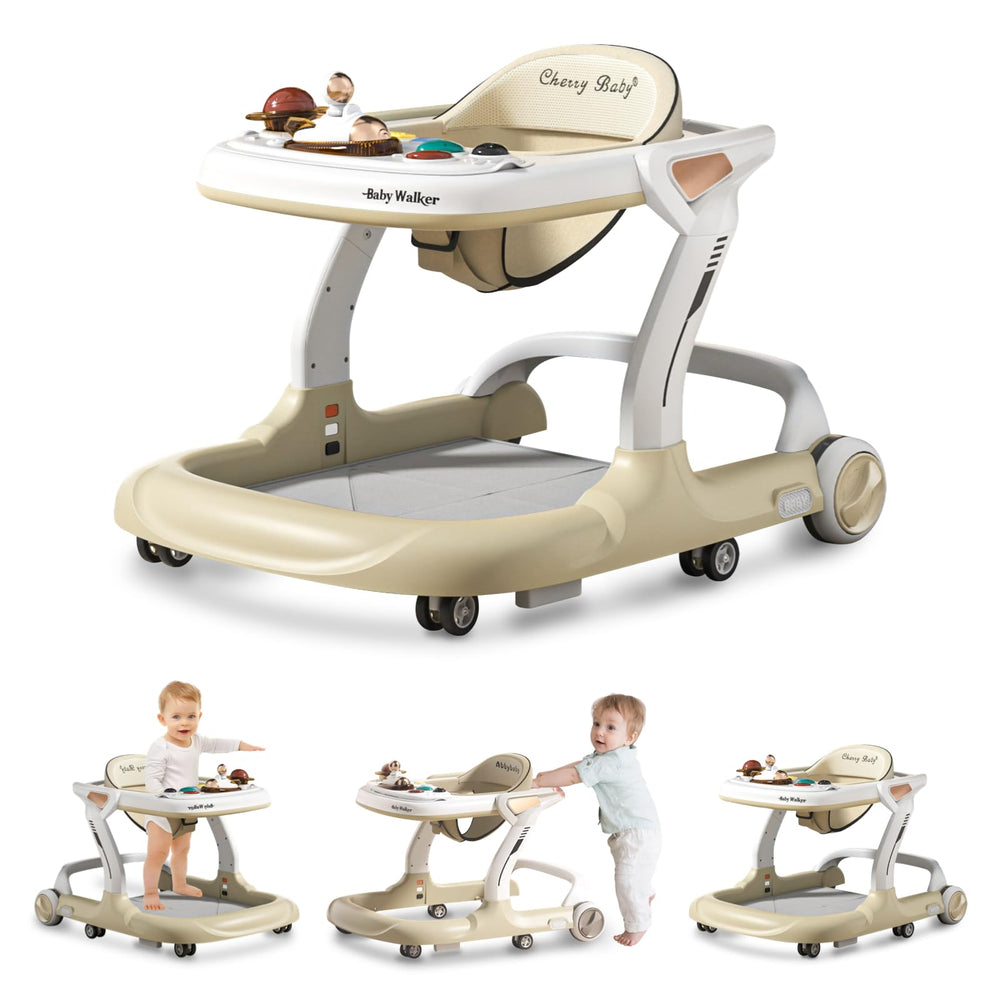 Aobalvn music and lights baby walker with interactive panel boosts curiosity during early steps