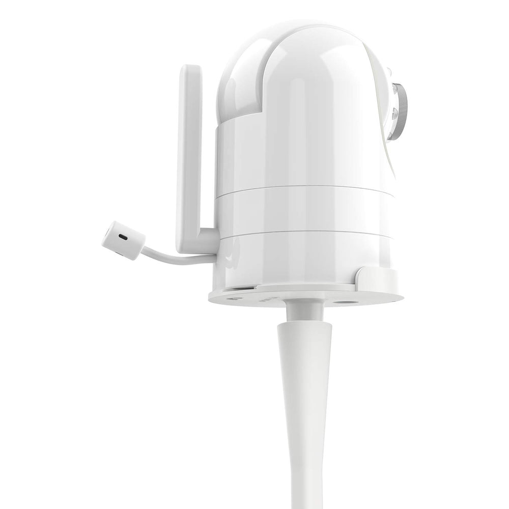 Aobelieve DXR-8 flexible mount demonstrates angle adjustment for better crib sightlines.