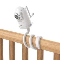 Aobelieve DXR-8 white flexible mount mounted on a shelf for improved baby view.