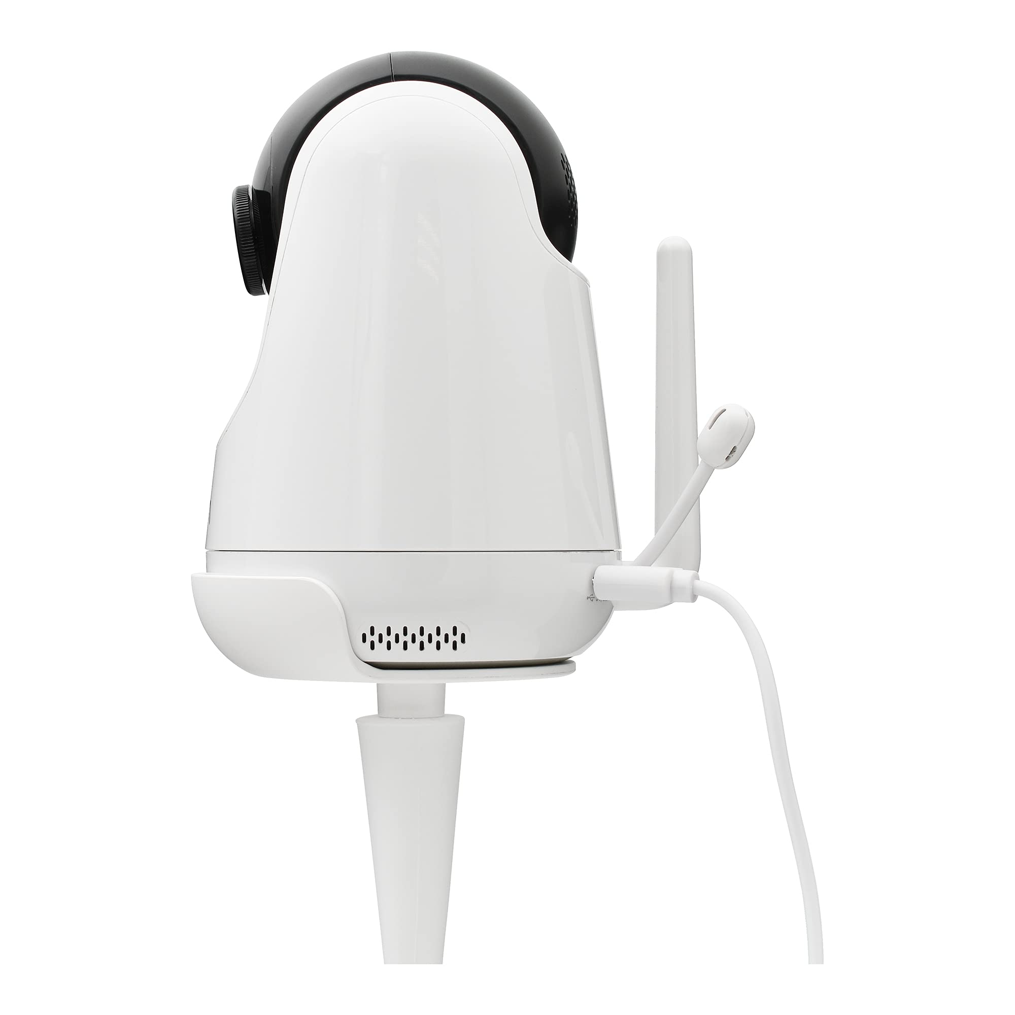 The adjustable arm allows precise viewing angles for quick baby checks.
