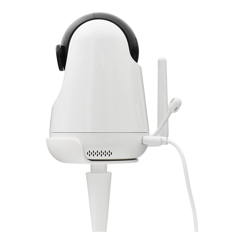 The adjustable arm allows precise viewing angles for quick baby checks.