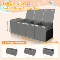 AOBOPLE toy chest folded for compact space-saving storage.