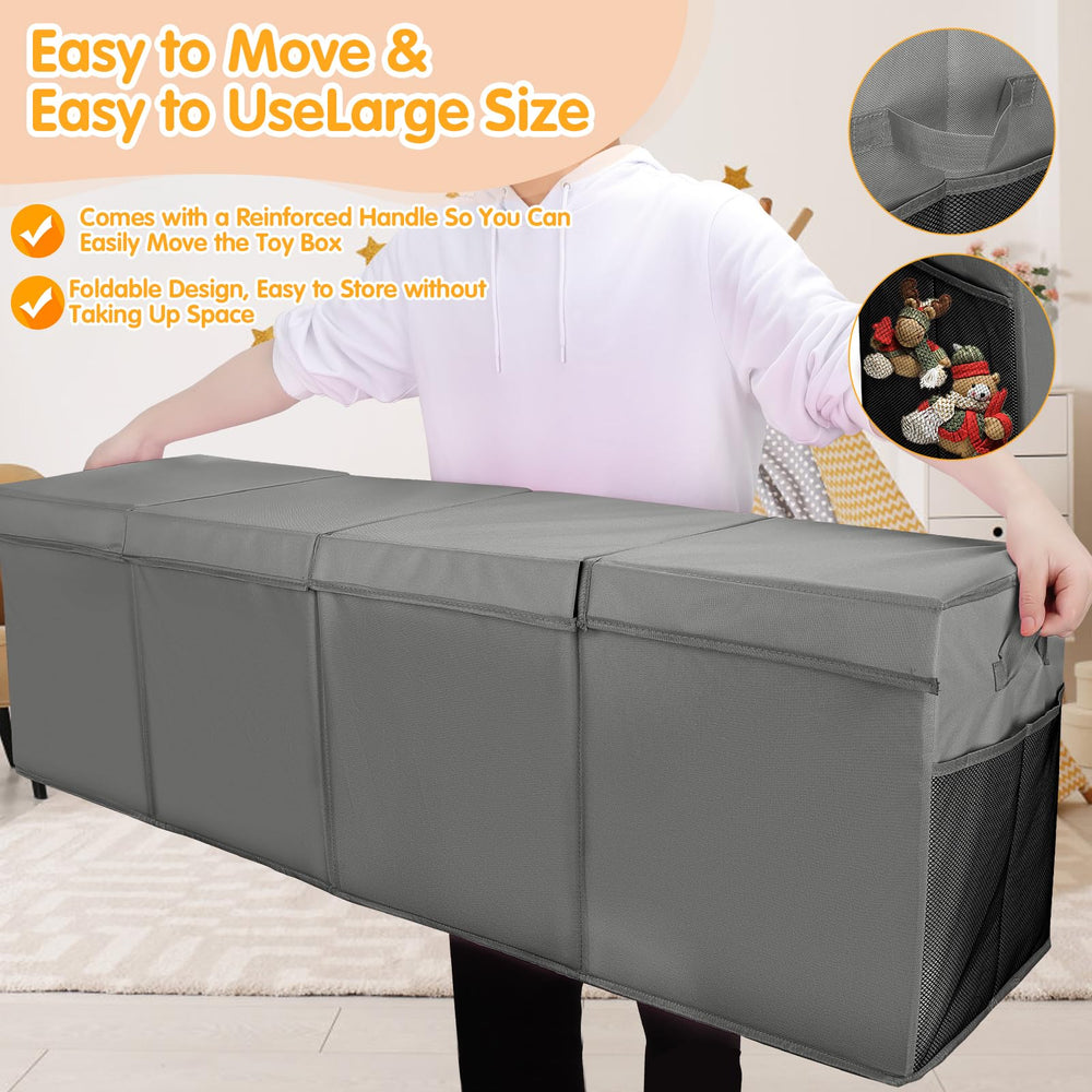 AOBOPLE toy chest in living room maintains neat play space.