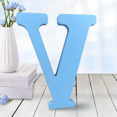 AOCEAN 6 inch blue wood letters for wall decor, ideal for DIY crafts