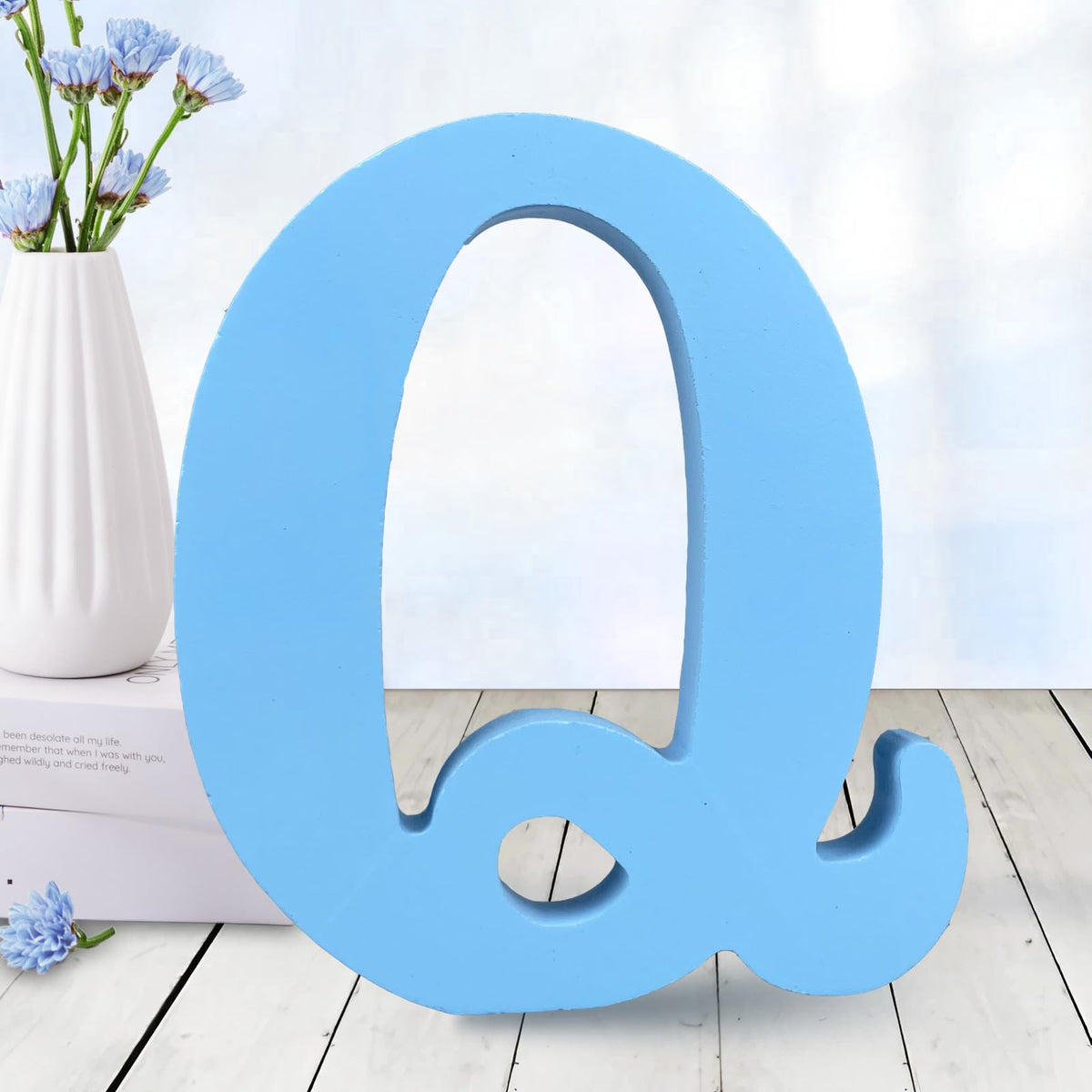 AOCEAN 6-inch blue wood letter for wall decor and DIY crafts