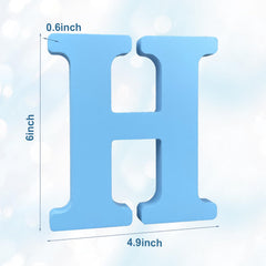 AOCEAN 6 inch blue wood letters paint-ready surface for customization and crafts