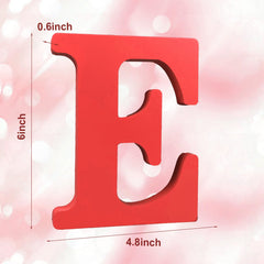 AOCEAN 6-inch red wood letter side view for crafting projects