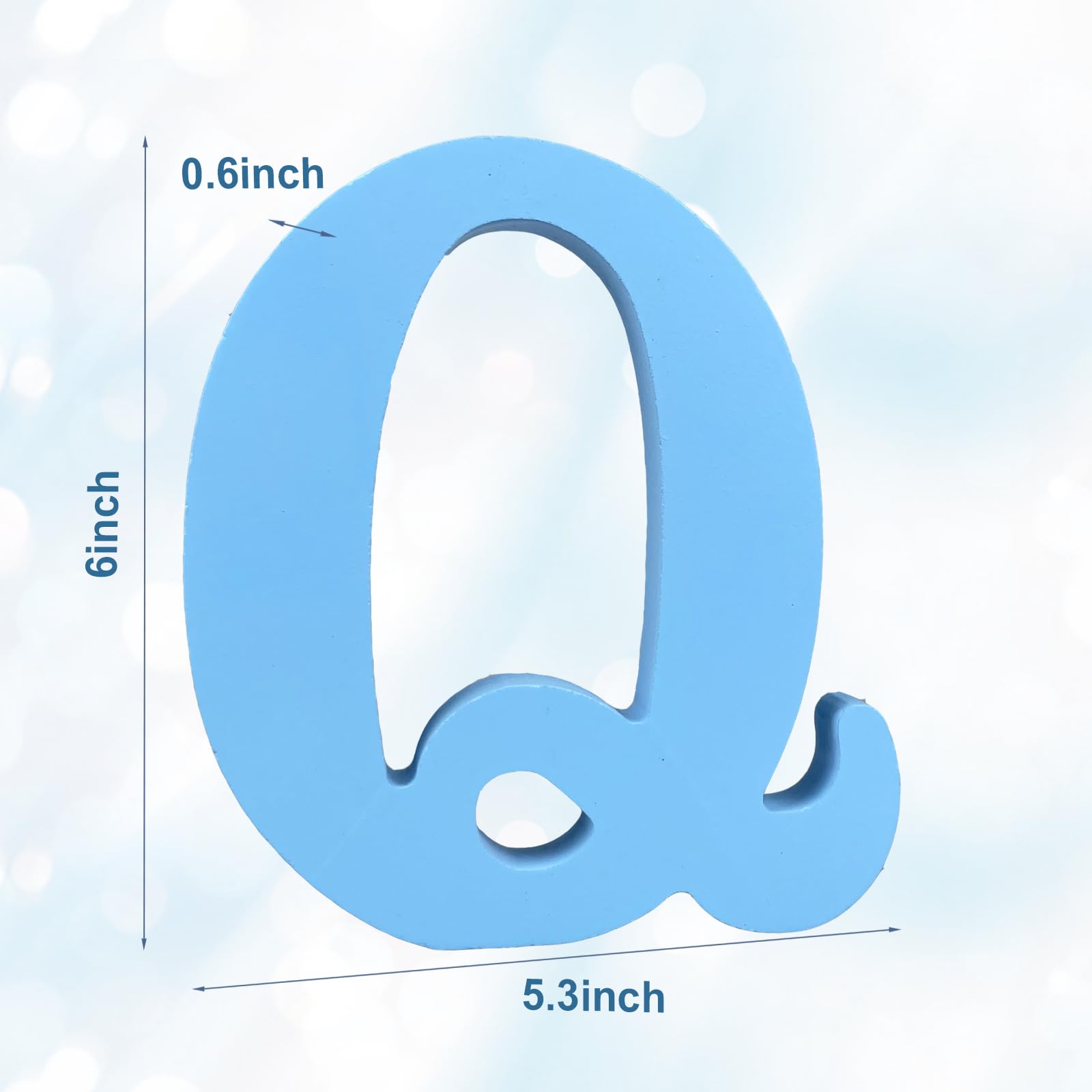 AOCEAN unfinished wood letter close-up shows smooth surface for easy painting