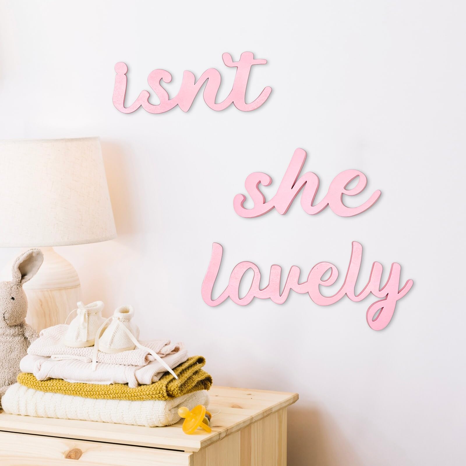 AOCEAN wood sign wall art for a princess room with pink finish