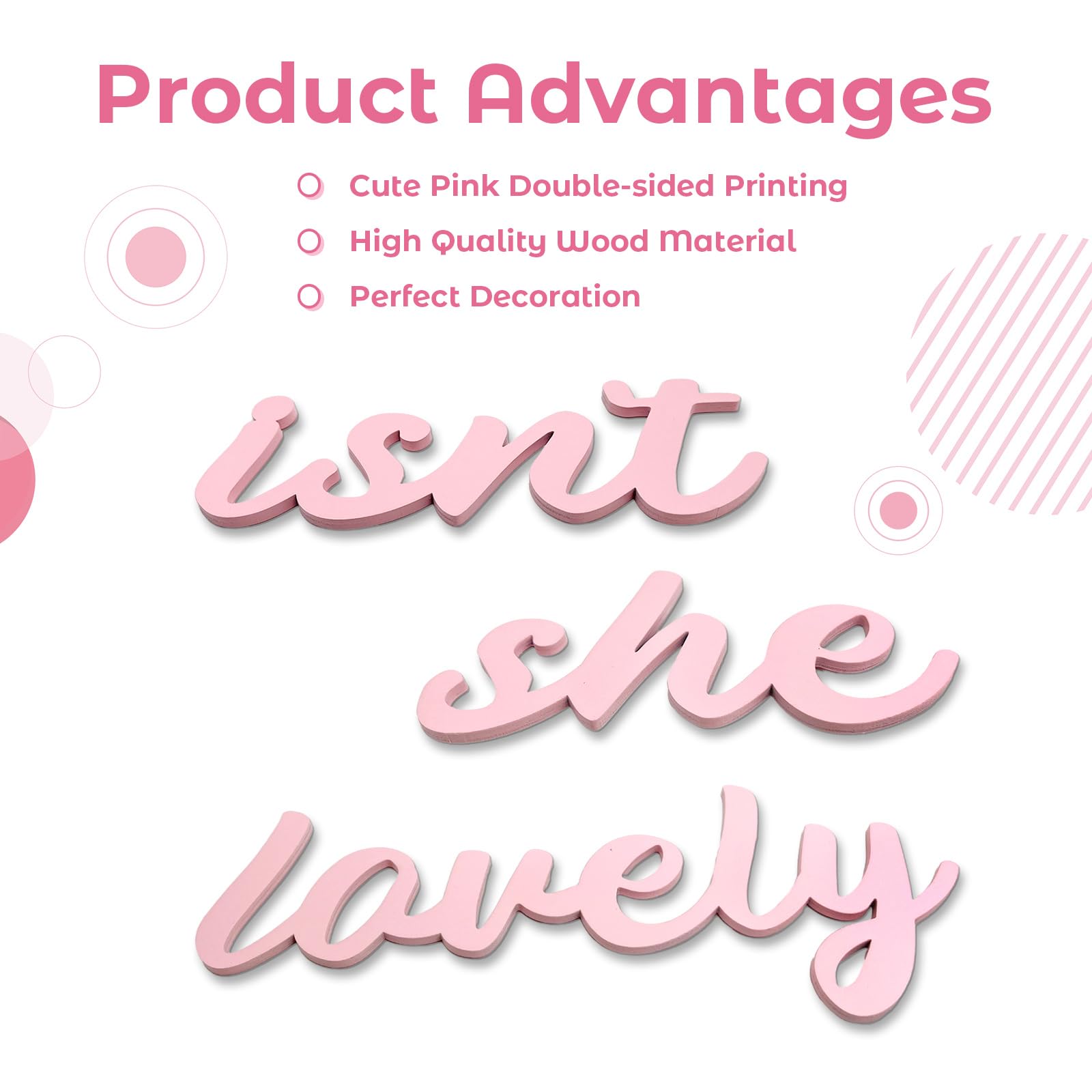 AOCEAN princess room decor wall sign in pink for little ones