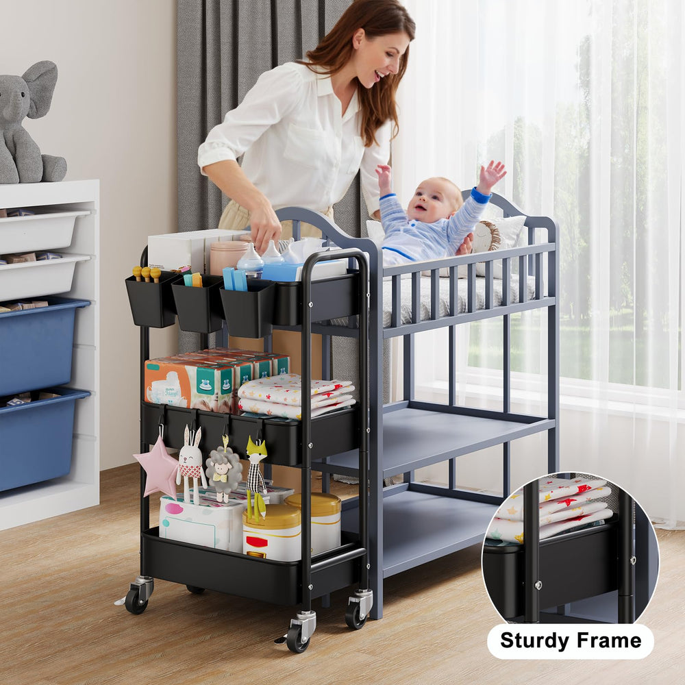 Aofure changing-table-essentials arrangement emphasizes quick diaper changes.