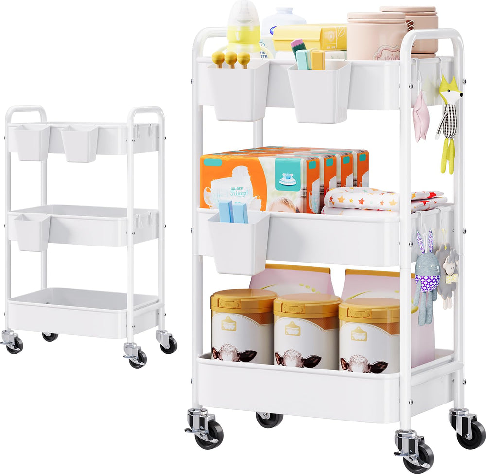 Aofure diaper cart organizer with wheels for easy mobility at changing stations.