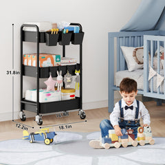 Aofure rolling cart wheels image illustrating smooth transport across rooms.