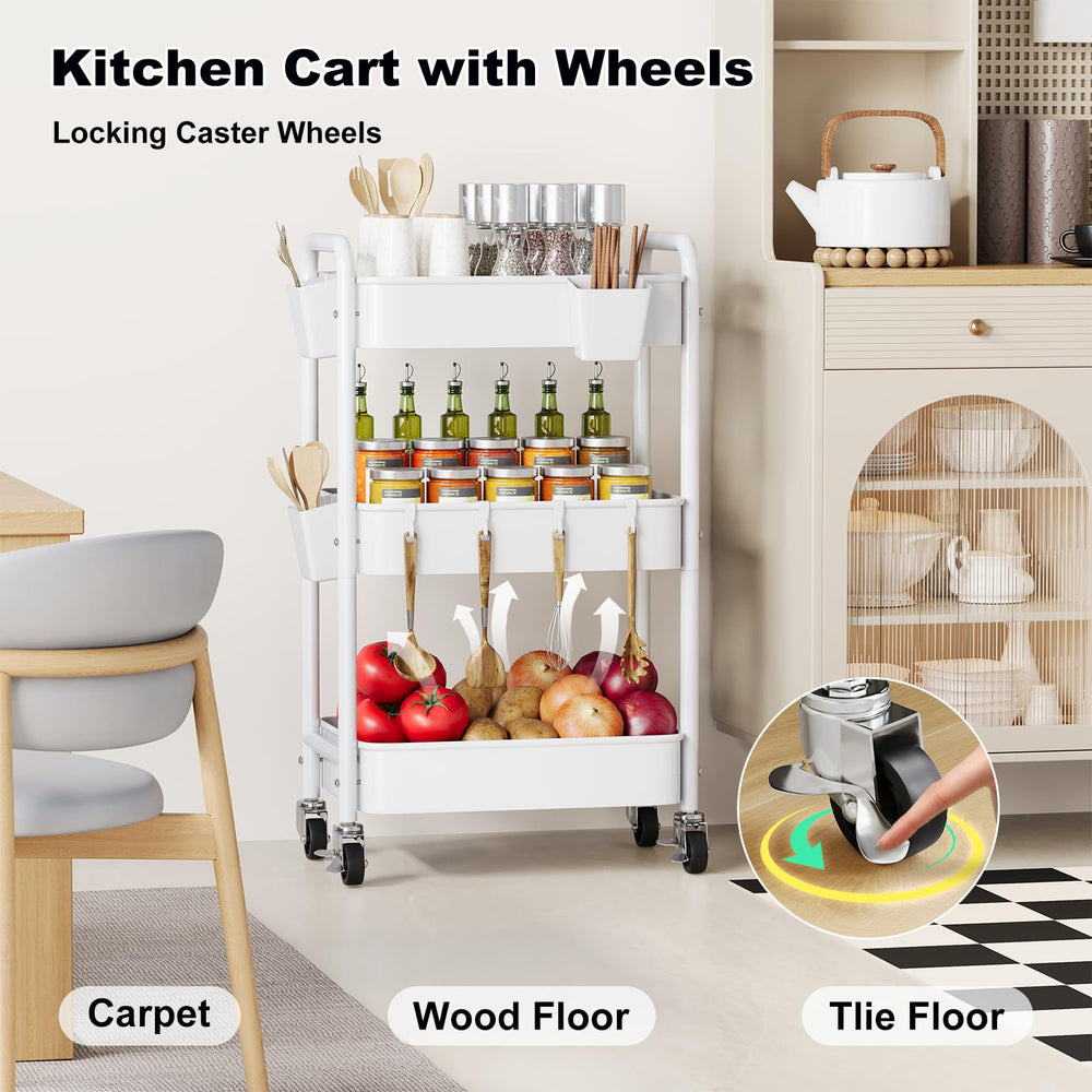 Aofure versatile organizer cart suits changing tables, cribs, and bathrooms.