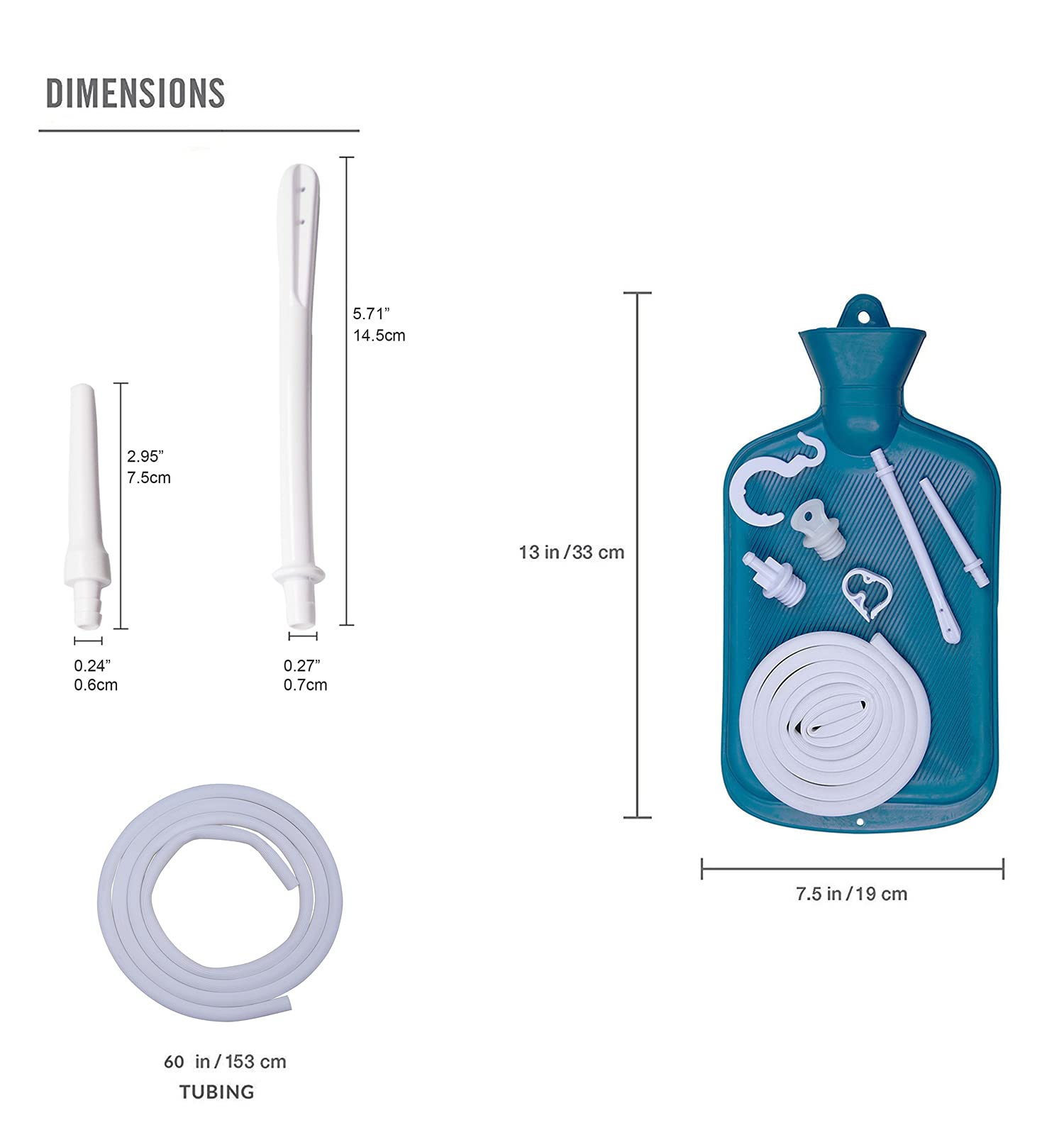 AOGSLONA Washing Heads with tapered and nozzle tips support versatile enema routines.