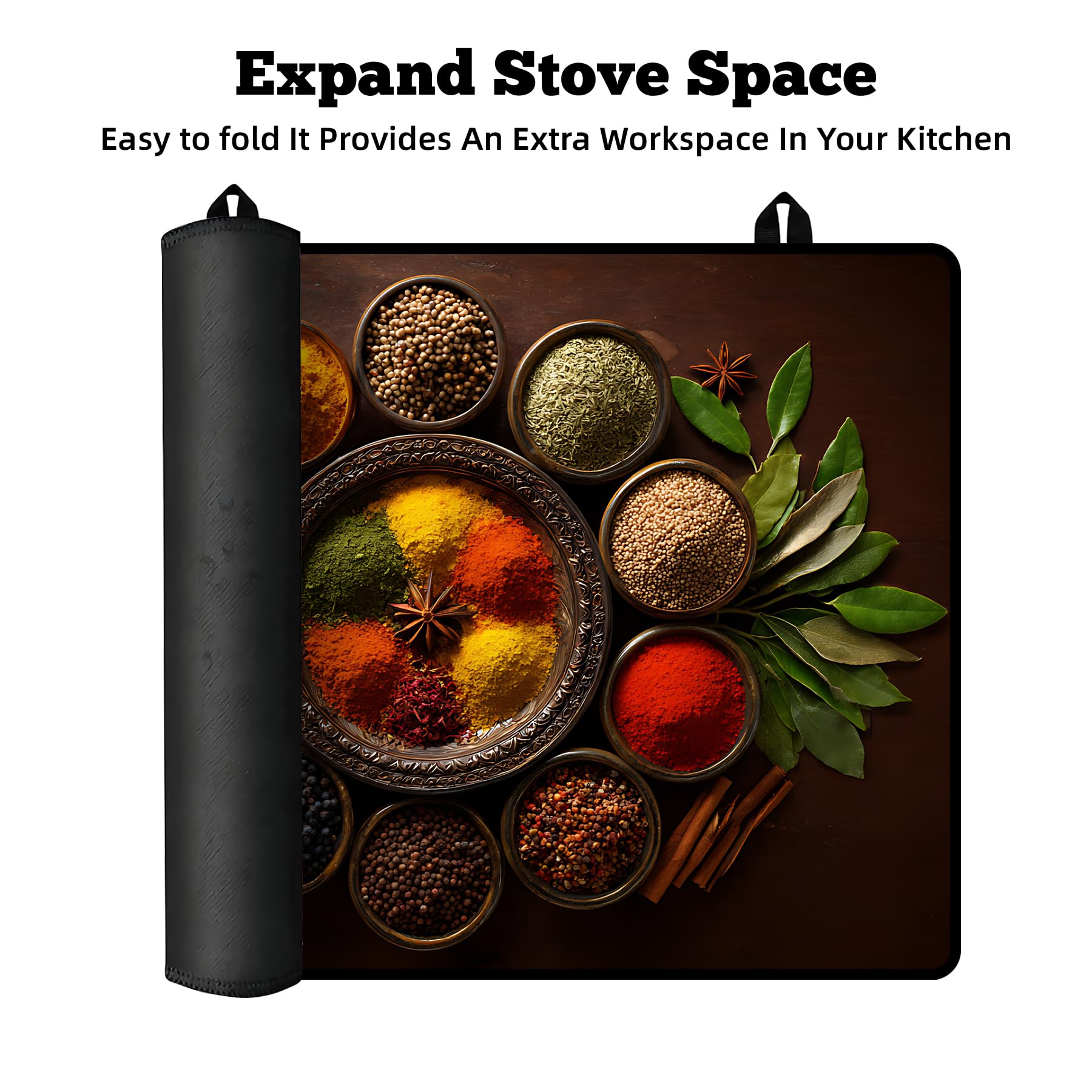 AOHMPT stove top cover fits curved edges for full-surface protection on stoves.