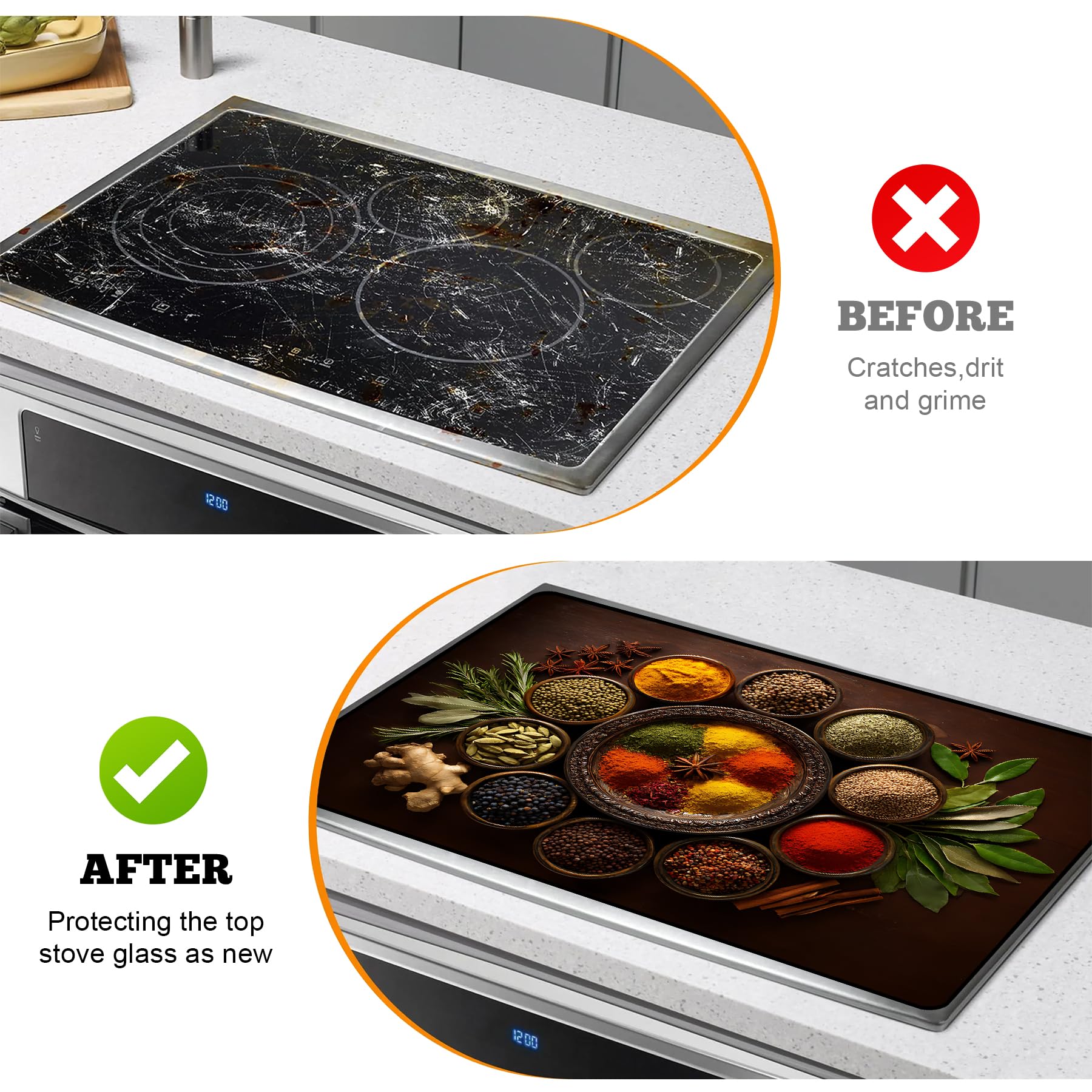 AOHMPT stove top cover used as drying mat for dishes and utensils.