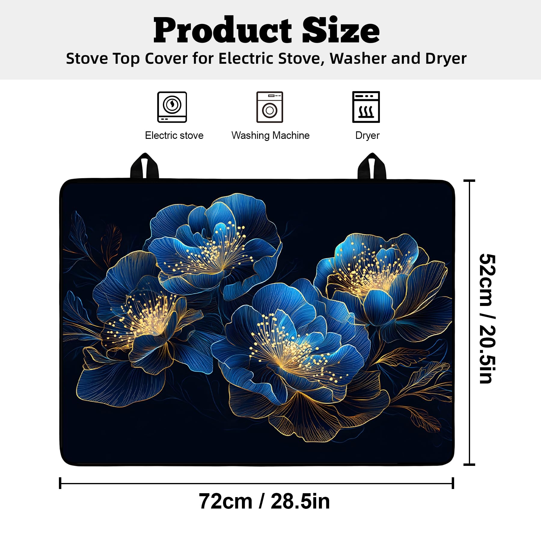 AOHMPT stove top cover with floral pattern adds style while catching drips.