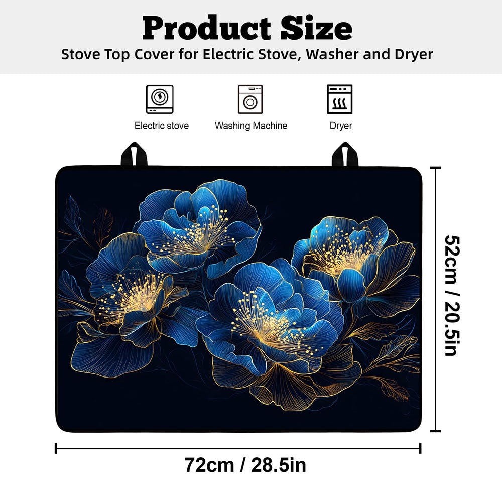 AOHMPT stove top cover with floral pattern adds style while catching drips.