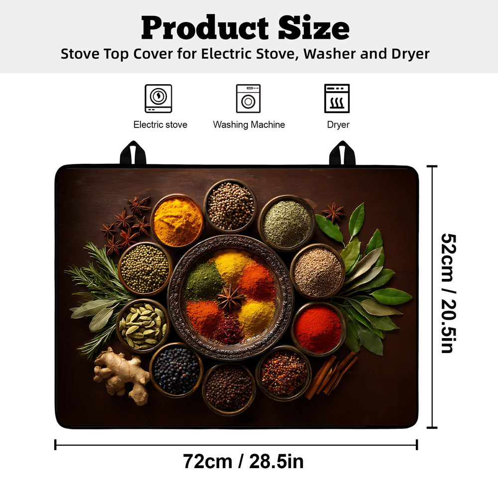AOHMPT stove top cover floral pattern enhances kitchen decor while protecting countertops.