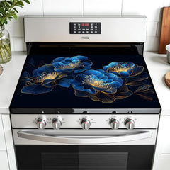 AOHMPT stove top cover with geometric pattern protects glass stoves from scratches.