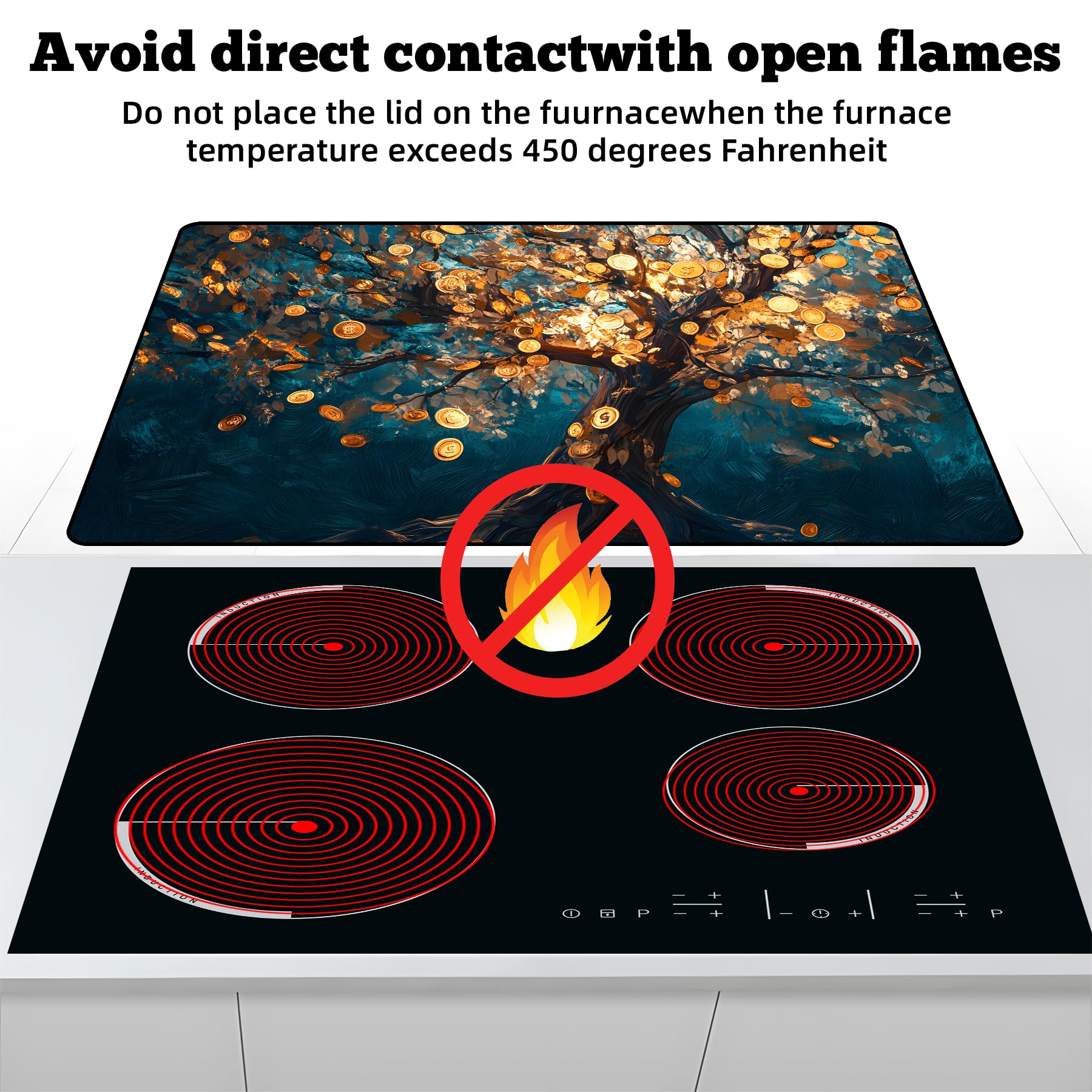 AOHMPT abstract pattern protector keeps stoves tidy and scratch-free.